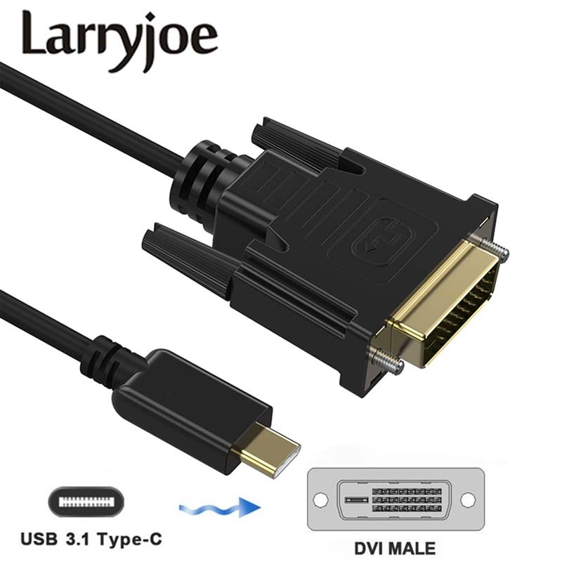 Larryjoe 1.8 m Usb C-DVI ̺  C-DVI  Thunderbolt ȣȯ MacBook Pro 2016 2017,galaxy S8 Note8i